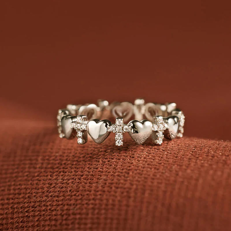 Christianartworkshop Heart & Zircon Faith Ring: Minimalist Elegance with Spiritual Significance - image 4