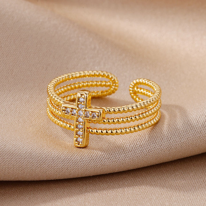 Christianartworkshop Sparkling Cross Ring: Zircon - Studded Design for Faith - Driven Gifting - image 2