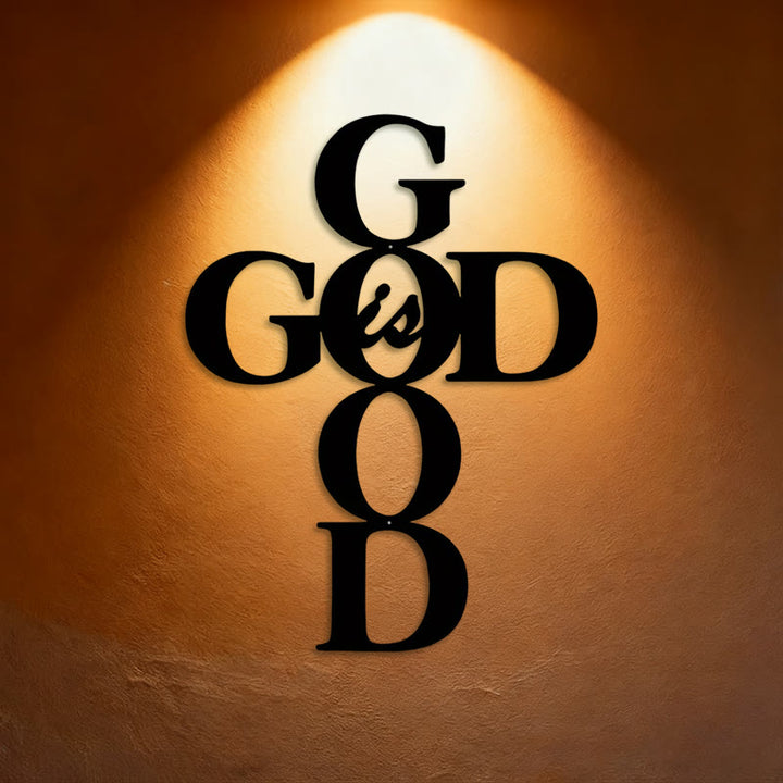 Christianartworkshop God Is Good Metal Wall Decor: Simple Yet Powerful Faith Sign - 9.67''*15.75''/24.57*40cm - image 0