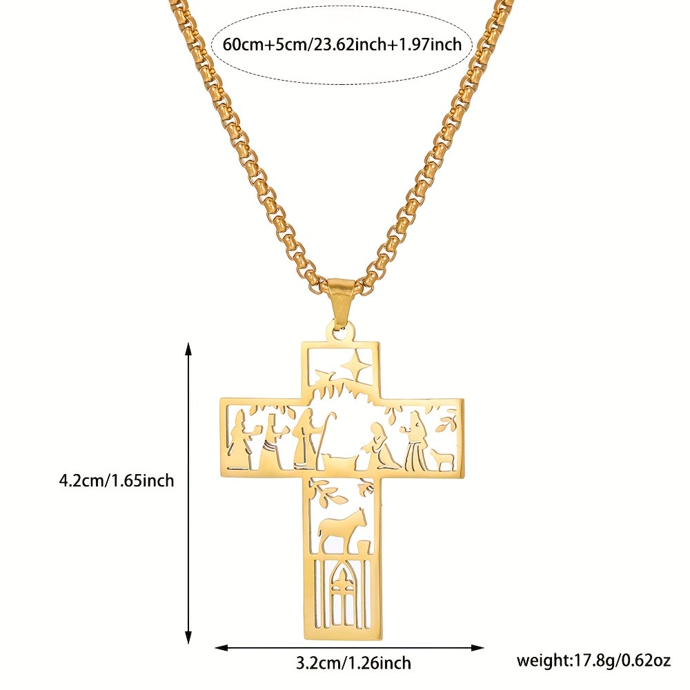 FREE Today: Cross with Nativity Cutout Necklace: Timeless Faith Symbol for Christmas - image 4