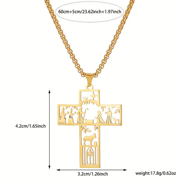 FREE Today: Cross with Nativity Cutout Necklace: Timeless Faith Symbol for Christmas - image 4