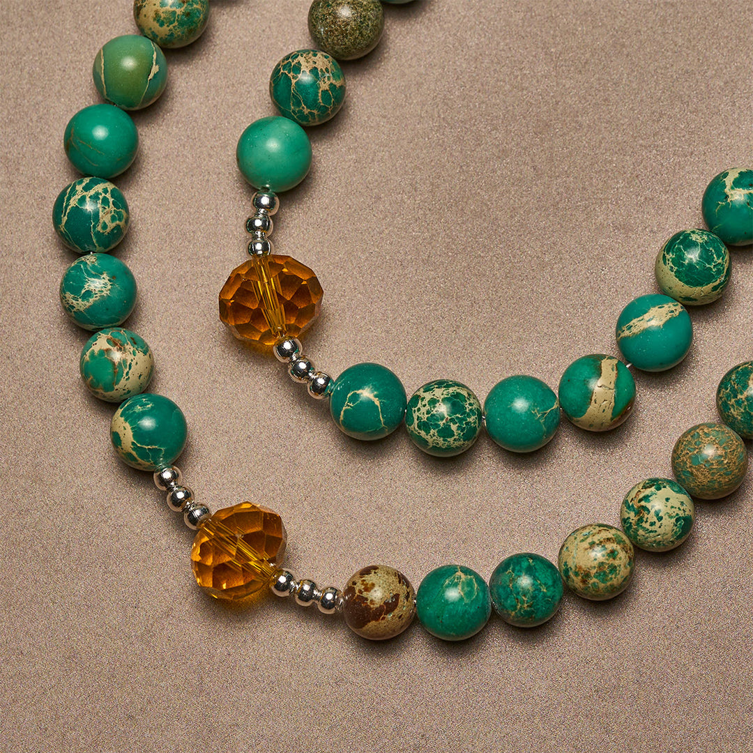 FREE Today: Peace through Mary's Heart Rosary in Turquoise and Amber Hues - image 5
