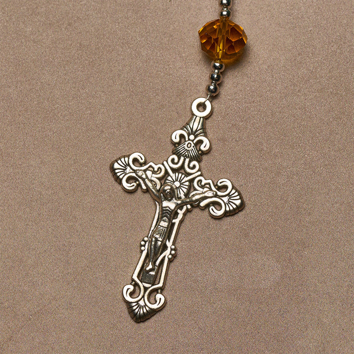 FREE Today: Peace through Mary's Heart Rosary in Turquoise and Amber Hues - image 6