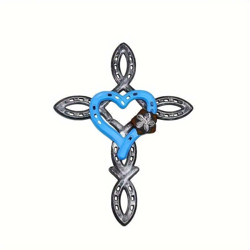 Christianartworkshop Horseshoe Cross with Heart Wall Decor: Love & Faith for Spiritual Spaces - image 5