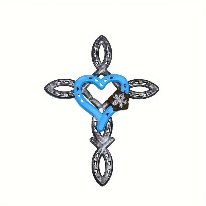 Christianartworkshop Horseshoe Cross with Heart Wall Decor: Love & Faith for Spiritual Spaces - image 5