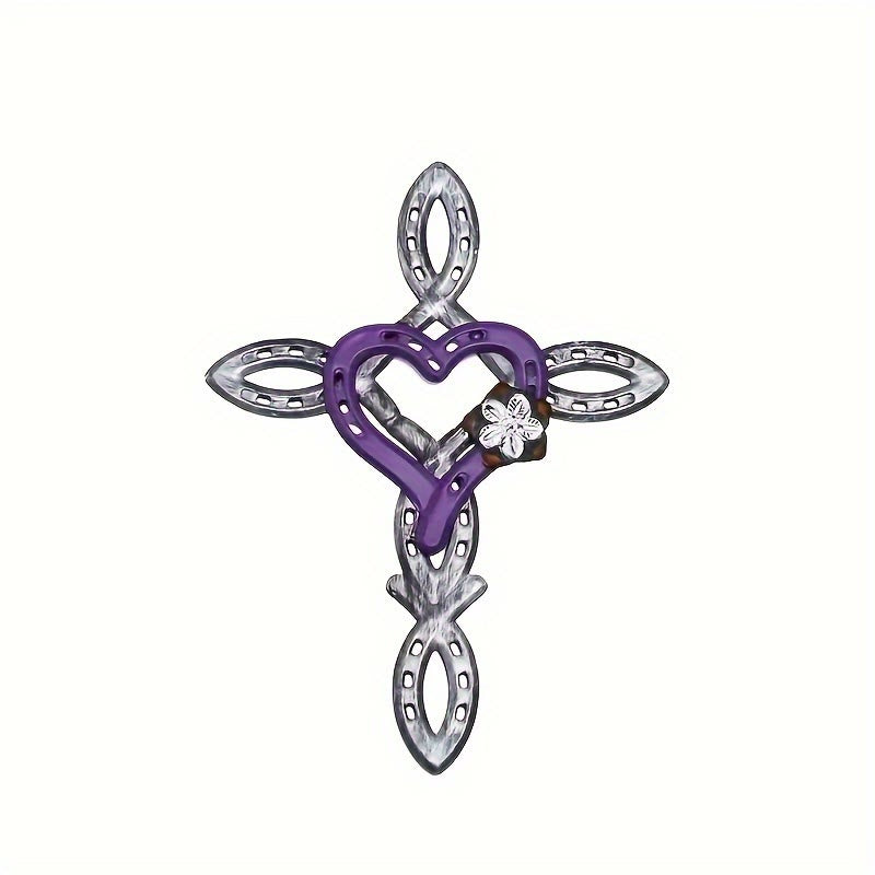 Christianartworkshop Horseshoe Cross with Heart Wall Decor: Love & Faith for Spiritual Spaces - image 1