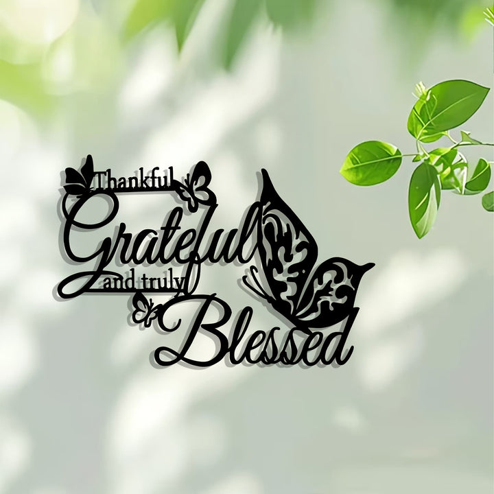 Christianartworkshop Grateful Blessed Butterfly Metal Wall Decor: Thankful Faith Accent for Home - image 6