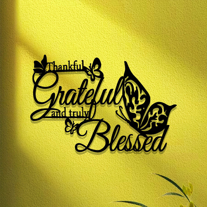 Christianartworkshop Grateful Blessed Butterfly Metal Wall Decor: Thankful Faith Accent for Home - image 4