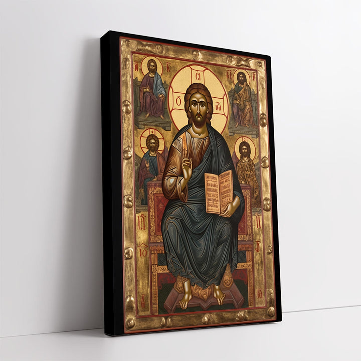 Christianartworkshop Christ Enthroned Art Prints: Holy Ambiance Creator for Spiritual Living - 11.81''*15.75''/30*40cm - Framed Canvas Painting - image 0