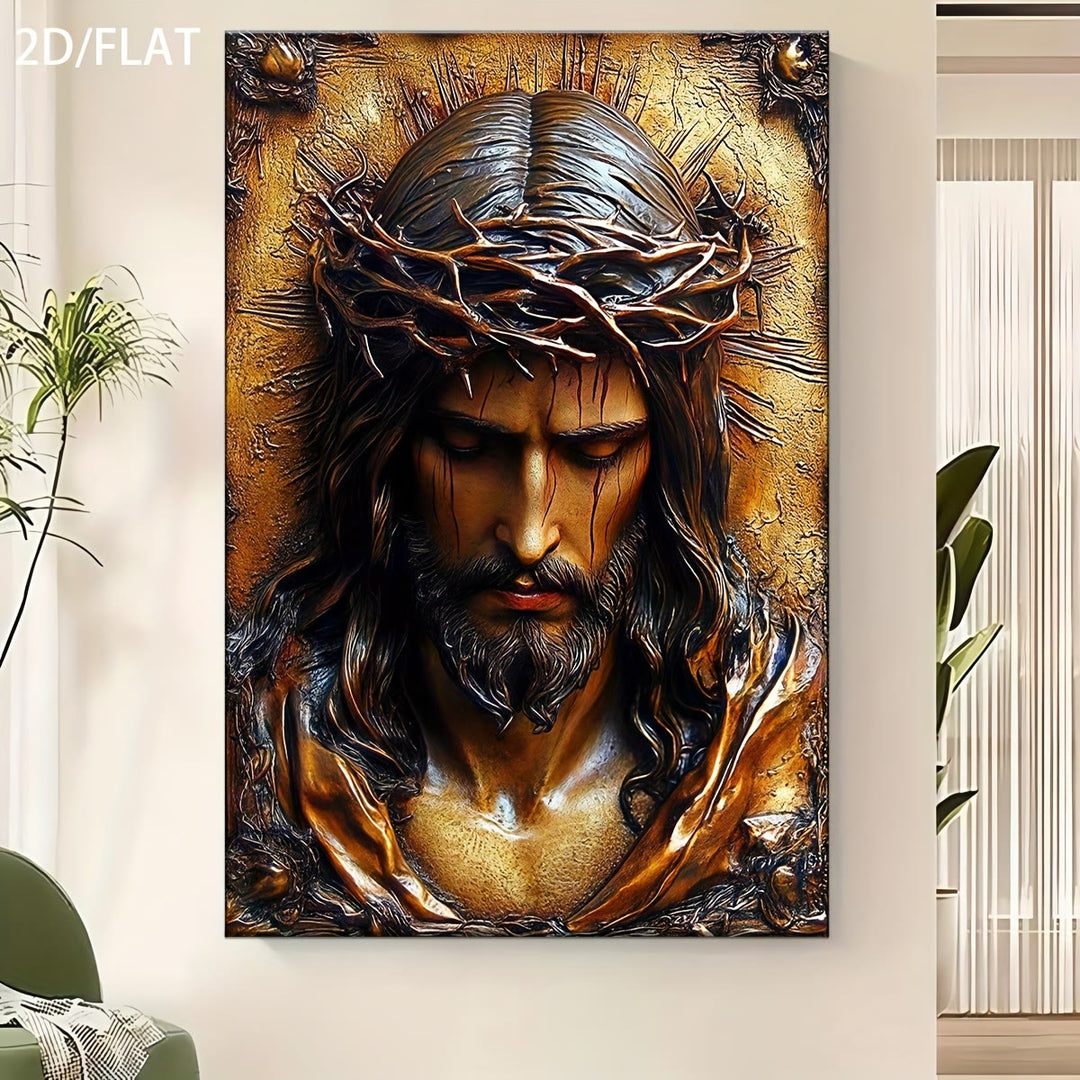 Christianartworkshop Crown of Thorns Jesus Art Prints: Faith-Driven Gift for Devout Believers - 11.81''*15.75''/30*40cm - Framed Canvas Painting - image 0