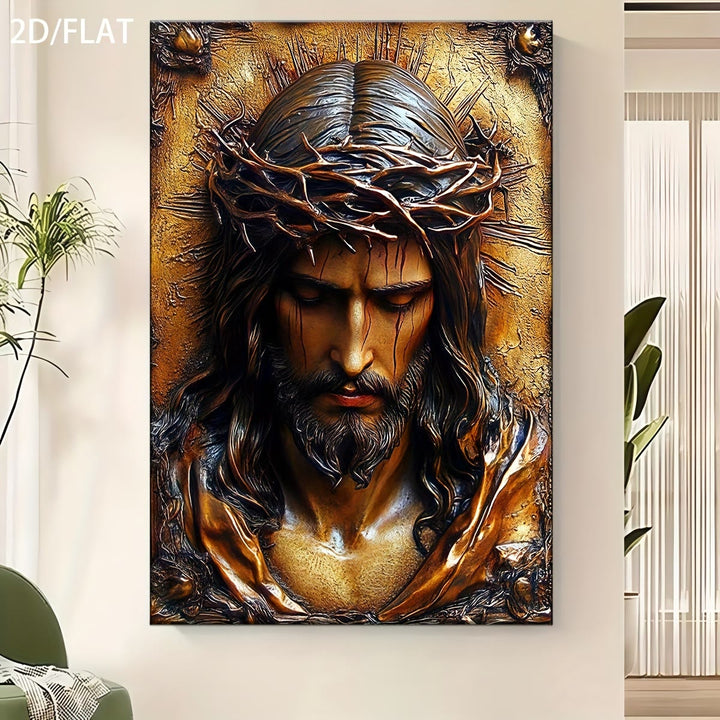 Christianartworkshop Crown of Thorns Jesus Art Prints: Faith-Driven Gift for Devout Believers - 11.81''*15.75''/30*40cm - Framed Canvas Painting - image 0