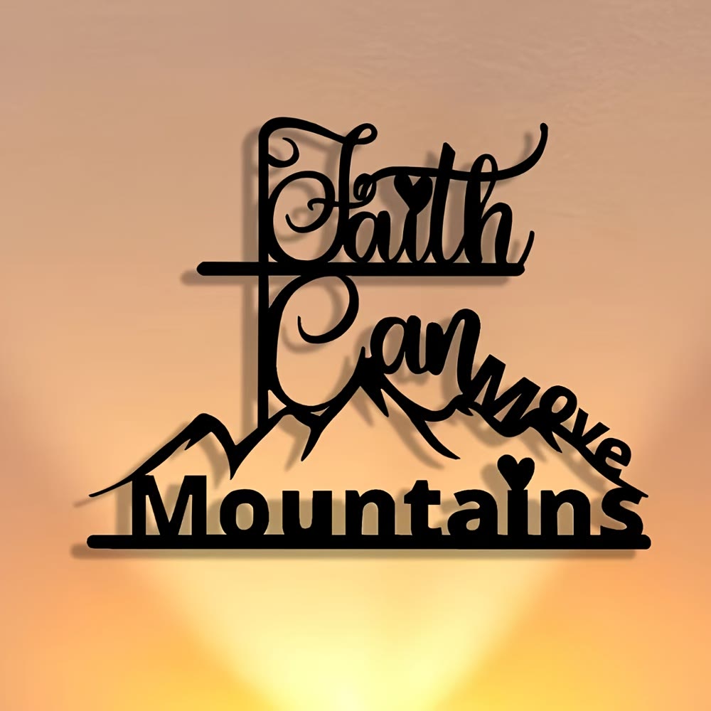 Christianartworkshop Faith & Mountains Metal Wall Decor: Timeless Belief for Devotional Spaces - image 1