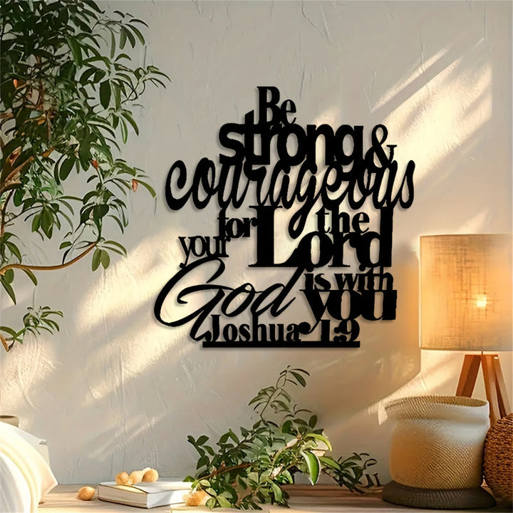Christianartworkshop Be Strong and Courageous Metal Wall Decor: Joshua 1:9 Scripture Sign - image 3