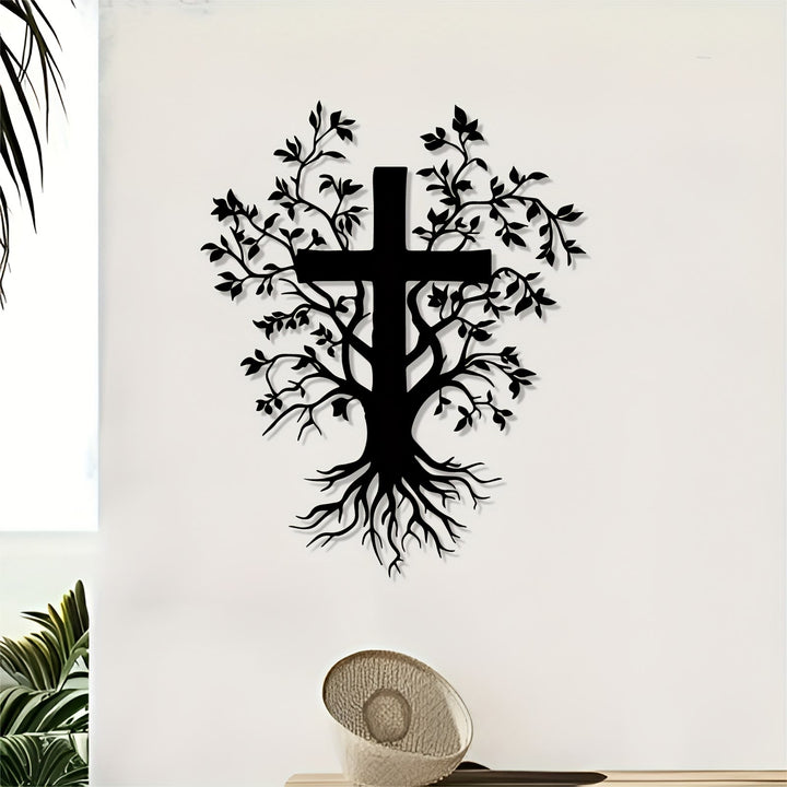 Christianartworkshop Daily Faith Reminder Metal Wall Decor: Cross Tree for Spiritual Living - image 1