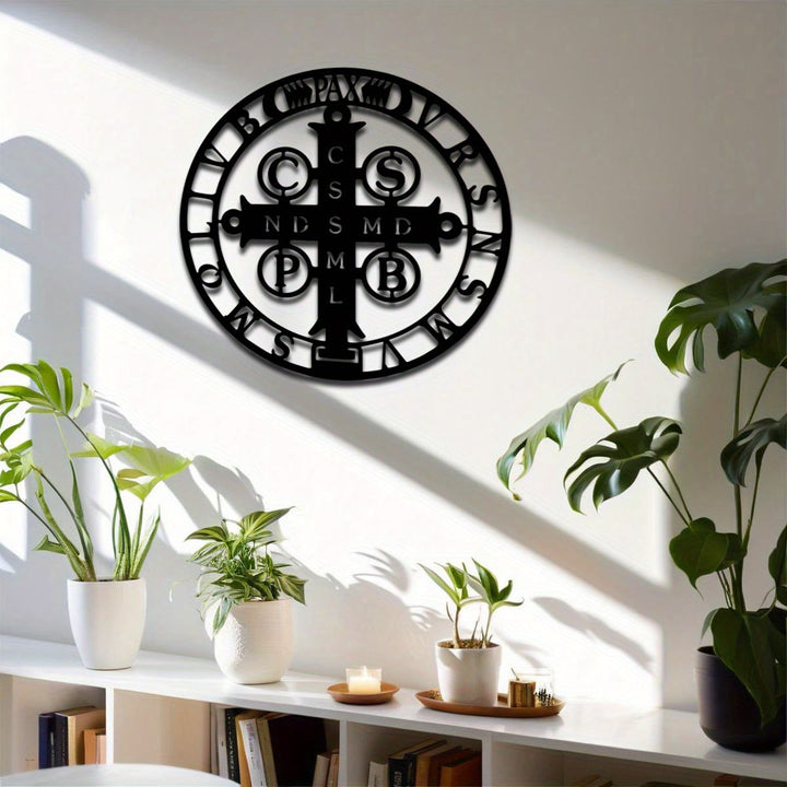 Christianartworkshop Artistic St. Benedict Cross Metal Wall Decor: Stylish Faith for Home Walls - image 3