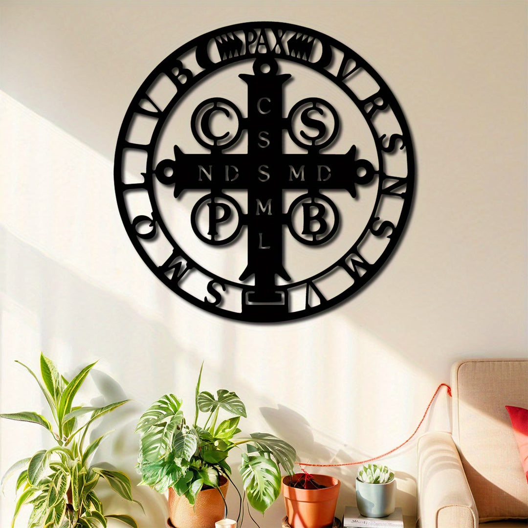 Christianartworkshop Artistic St. Benedict Cross Metal Wall Decor: Stylish Faith for Home Walls - image 1