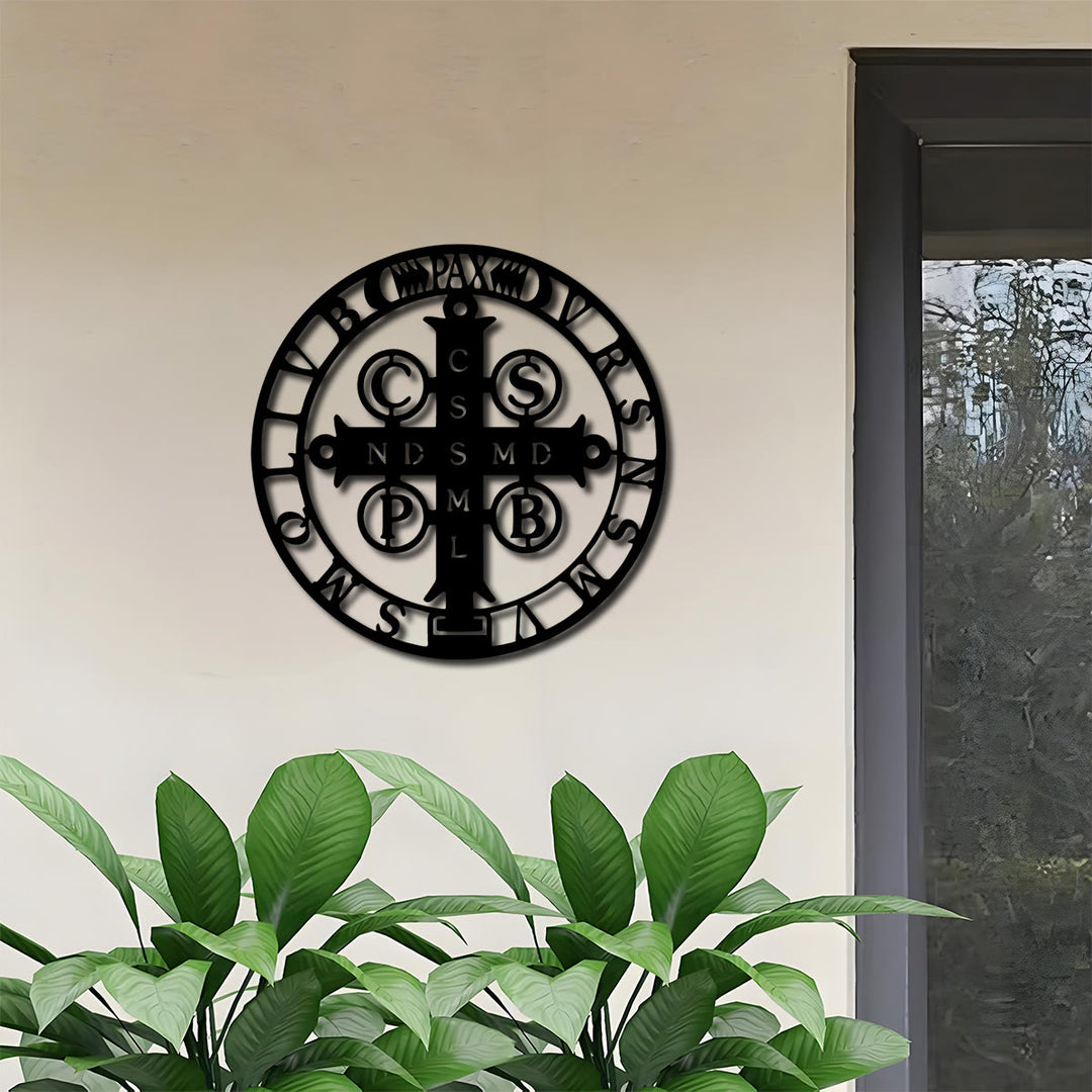 Christianartworkshop Artistic St. Benedict Cross Metal Wall Decor: Stylish Faith for Home Walls - image 5