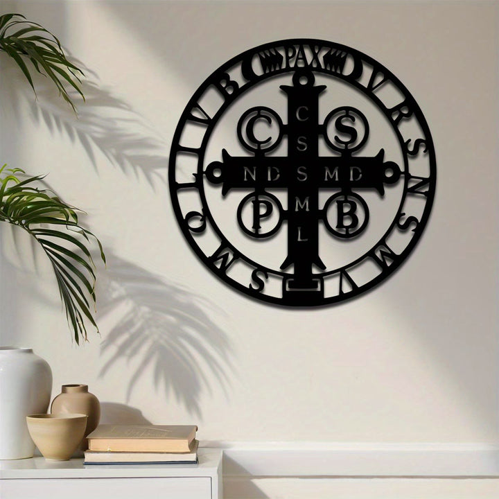 Christianartworkshop Artistic St. Benedict Cross Metal Wall Decor: Stylish Faith for Home Walls - image 2