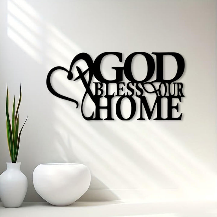 Christianartworkshop God Bless Our Home Metal Wall Decor: Divine Blessing & Family Faith - image 1