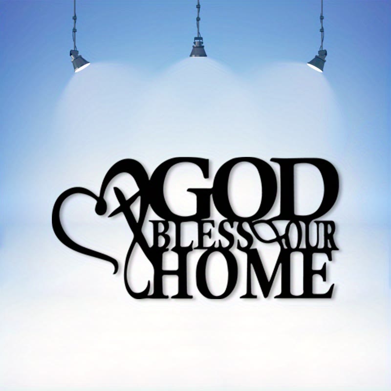 Christianartworkshop God Bless Our Home Metal Wall Decor: Divine Blessing & Family Faith - image 3