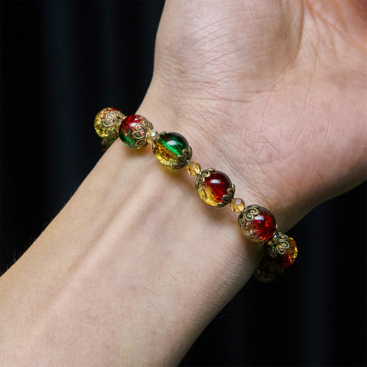 FREE Today: Christmas Glory Red-Green-Gold Glass Bead Bracelet: Faith That Shines - image 2