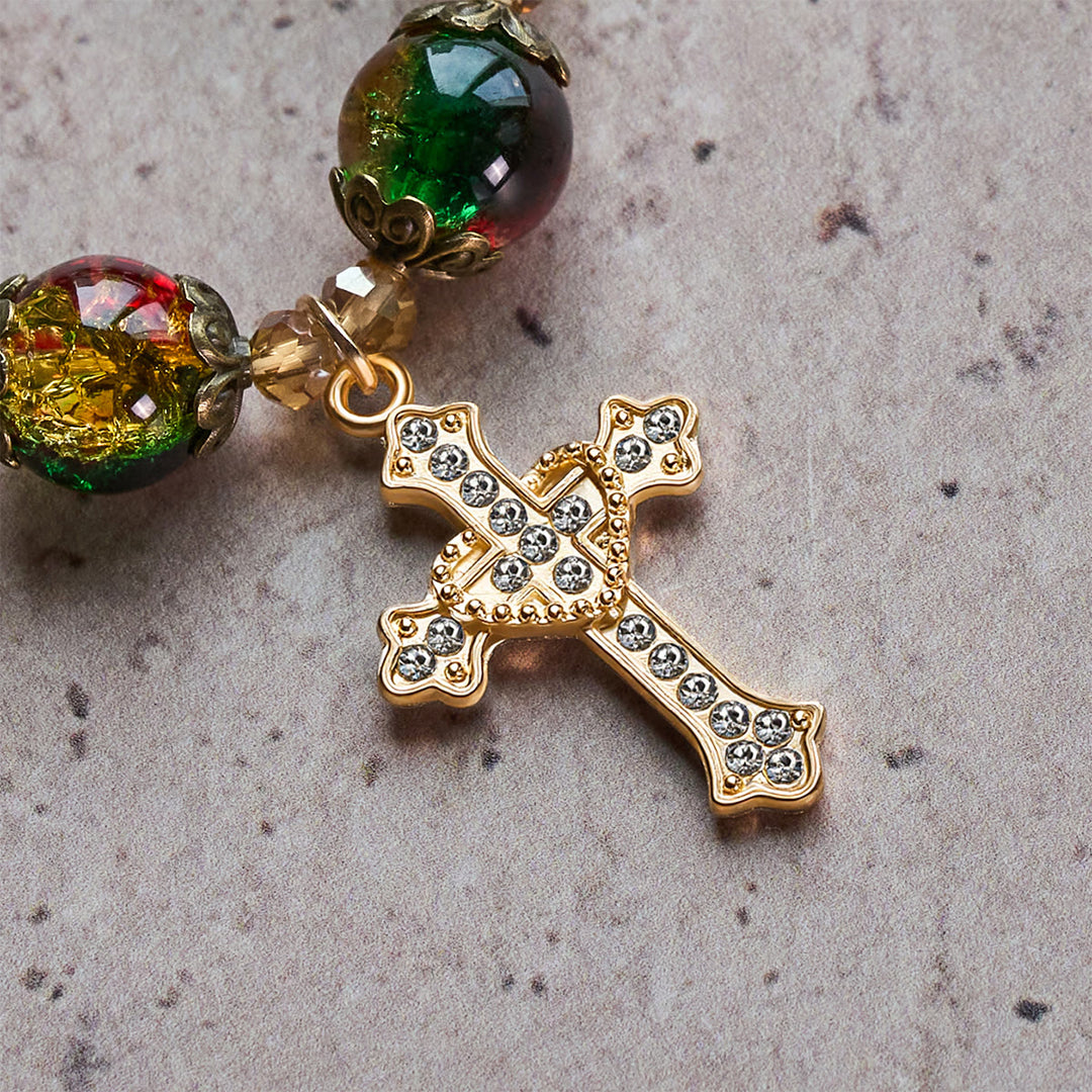 FREE Today: Christmas Glory Red-Green-Gold Glass Bead Bracelet: Faith That Shines - image 7