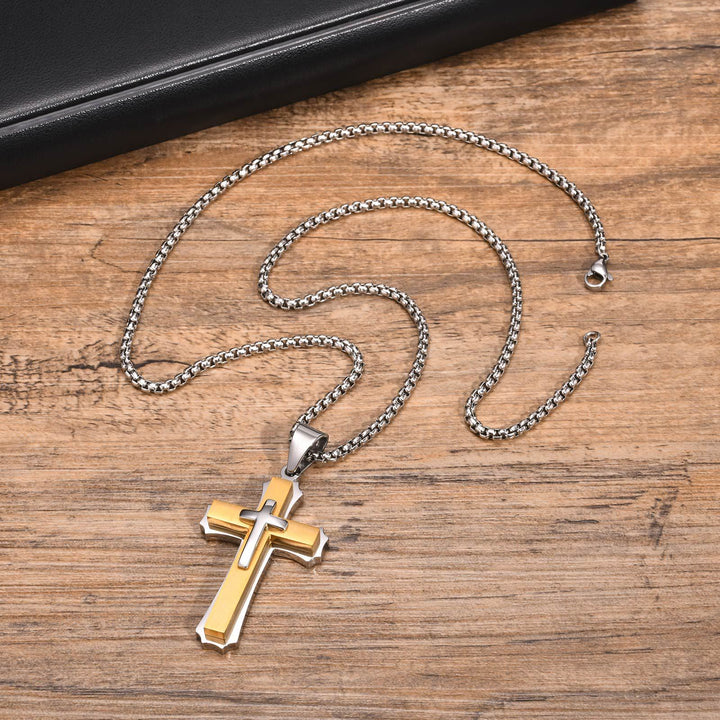FREE Today: 4-Colored Cross Guardian Pendant Necklace: Faith & Protection for Daily Life - Silver&Golden - image 6