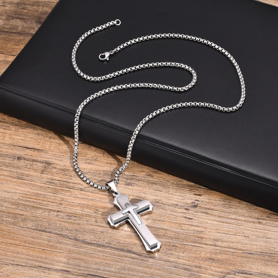 FREE Today: 4-Colored Cross Guardian Pendant Necklace: Faith & Protection for Daily Life - Silver - image 9