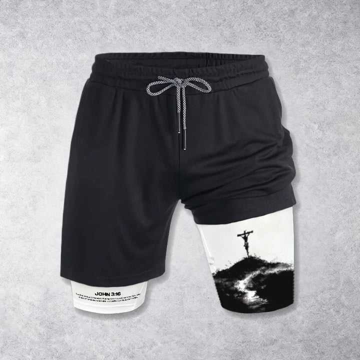 Christianartworkshop John 3:16 The Cross Performance Shorts - image 3