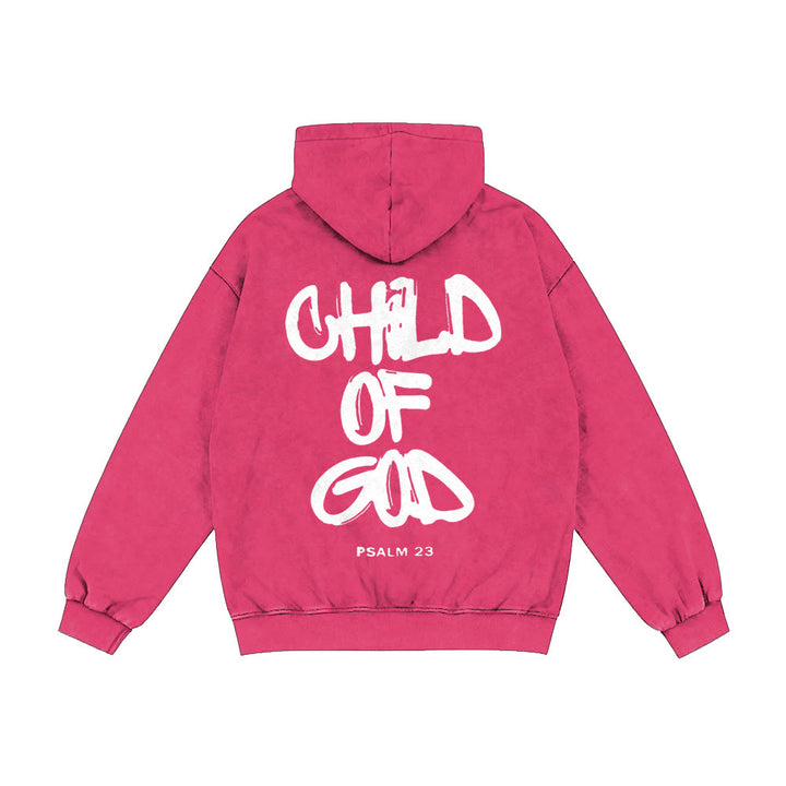 Christianartworkshop Child of God Hooded Jacket: Psalm 23 Comfort Statement - Rose - 2XL - image 19