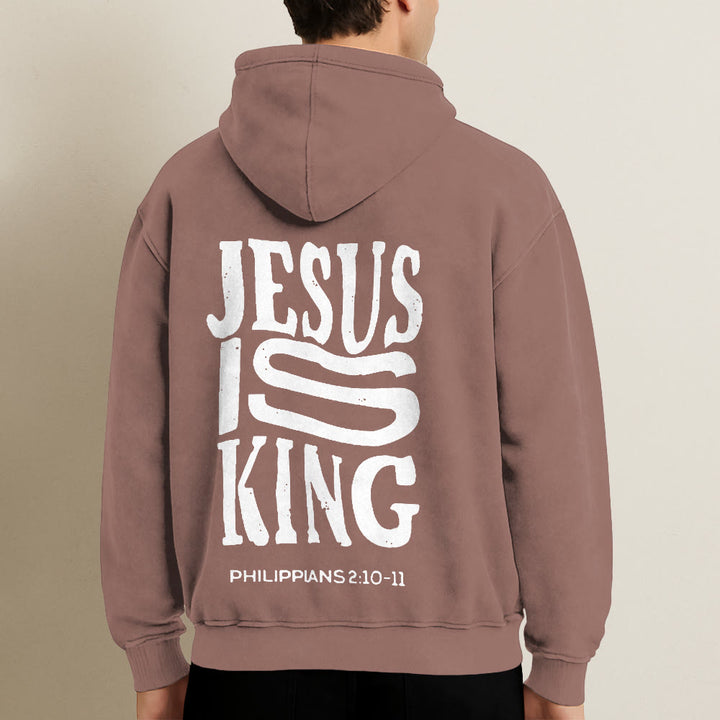Christianartworkshop Jesus Is King Hooded Jacket: Philippians 2:10-11 Faith Statement - image 24
