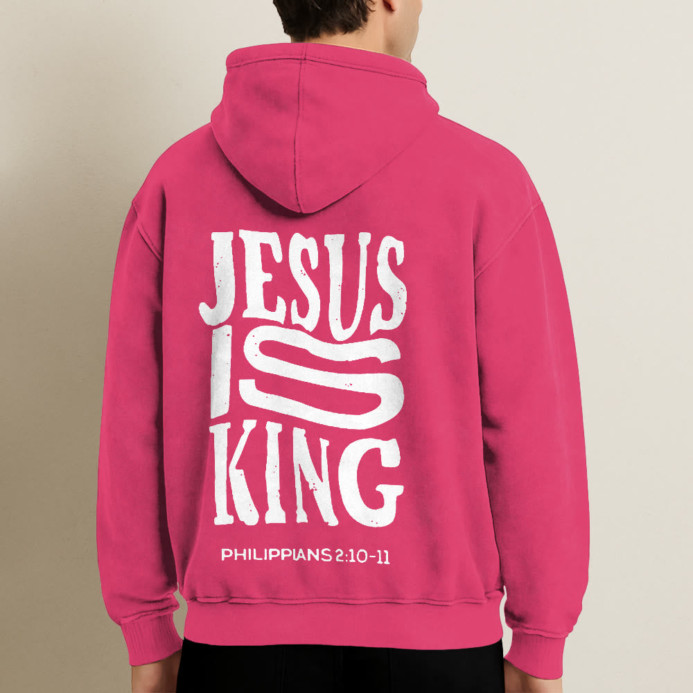 Christianartworkshop Jesus Is King Hooded Jacket: Philippians 2:10-11 Faith Statement - image 30