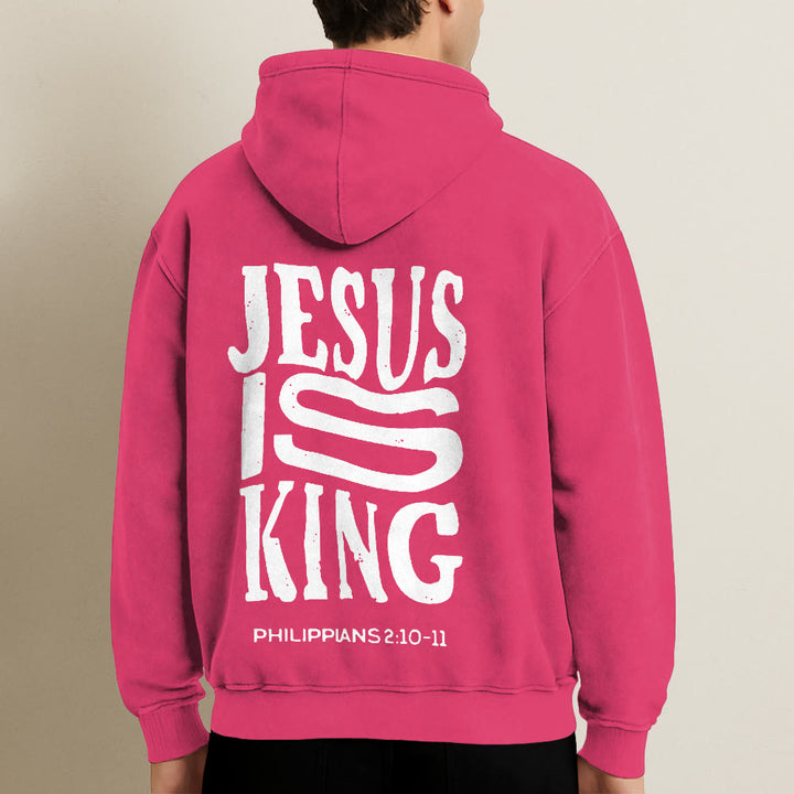 Christianartworkshop Jesus Is King Hooded Jacket: Philippians 2:10-11 Faith Statement - image 30