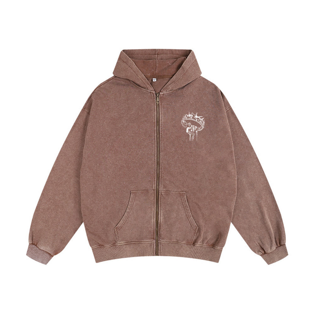 Christianartworkshop Jesus is King Hooded Jacket: Stylish Faith with Revelation 22:13 - image 20