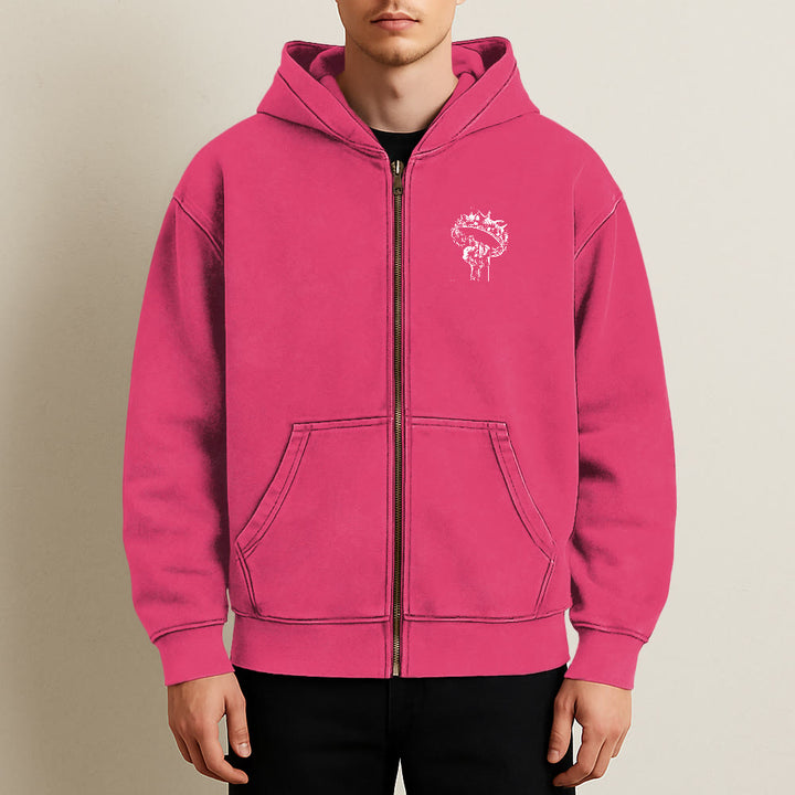 Christianartworkshop Jesus is King Hooded Jacket: Stylish Faith with Revelation 22:13 - image 29