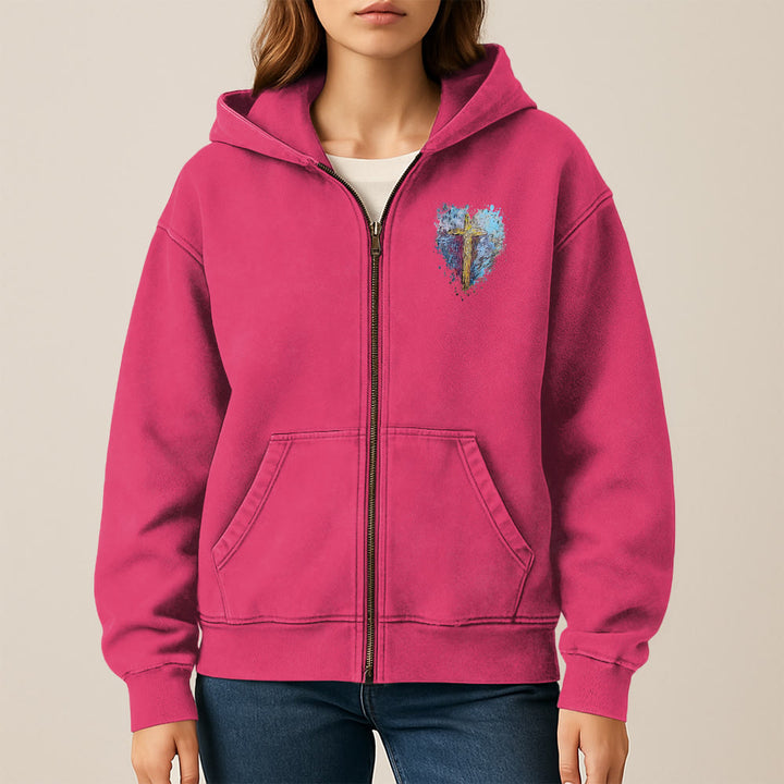 Christianartworkshop Art Cross Hooded Jacket: Daily Reminder of Faith & Beauty - image 1