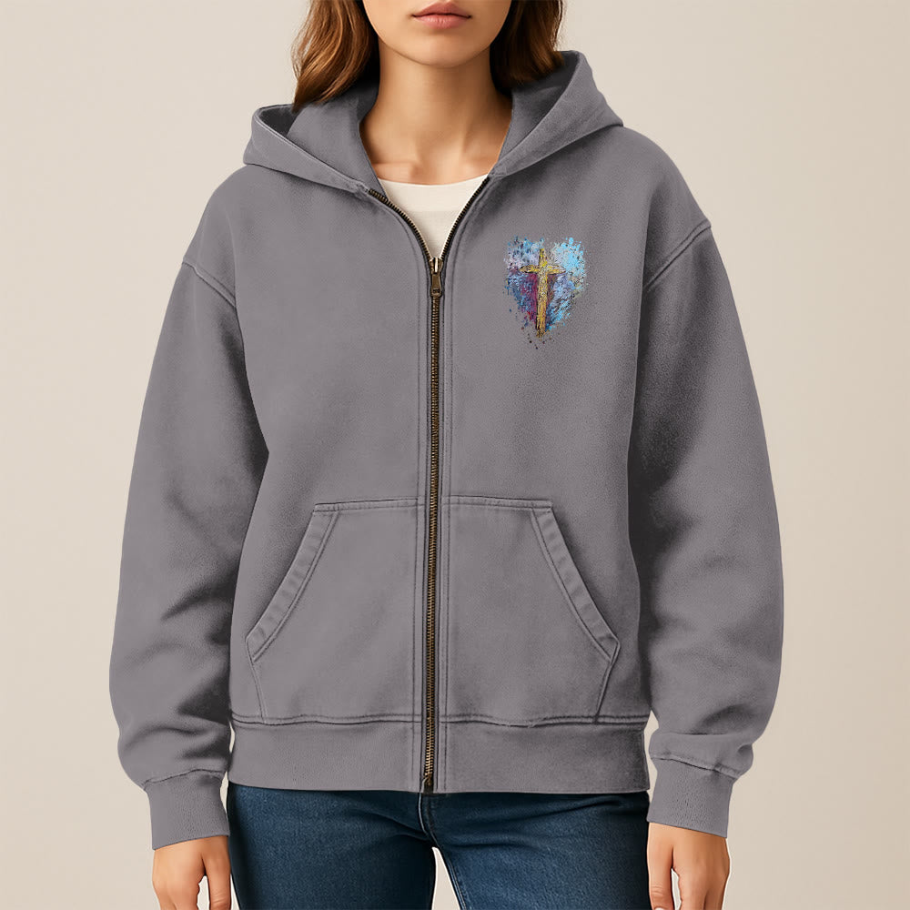 Christianartworkshop Art Cross Hooded Jacket: Daily Reminder of Faith & Beauty - image 5