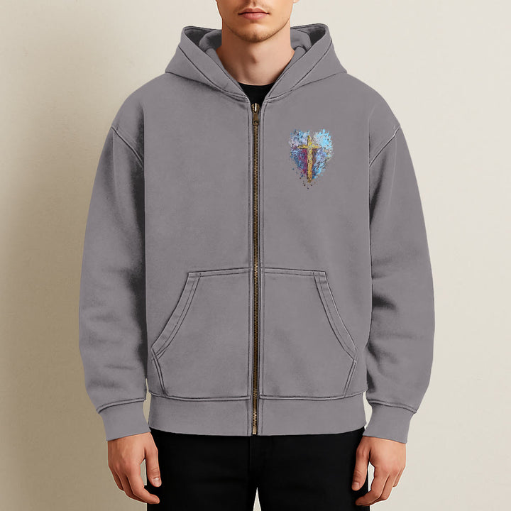 Christianartworkshop Art Cross Hooded Jacket: Daily Reminder of Faith & Beauty - image 6