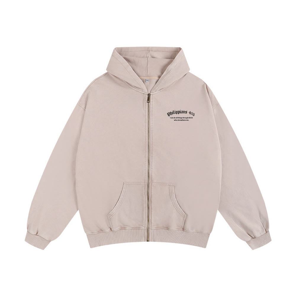 Christianartworkshop Philippians 4:13 Hooded Jacket: Faith Gift with Strength Message - image 8