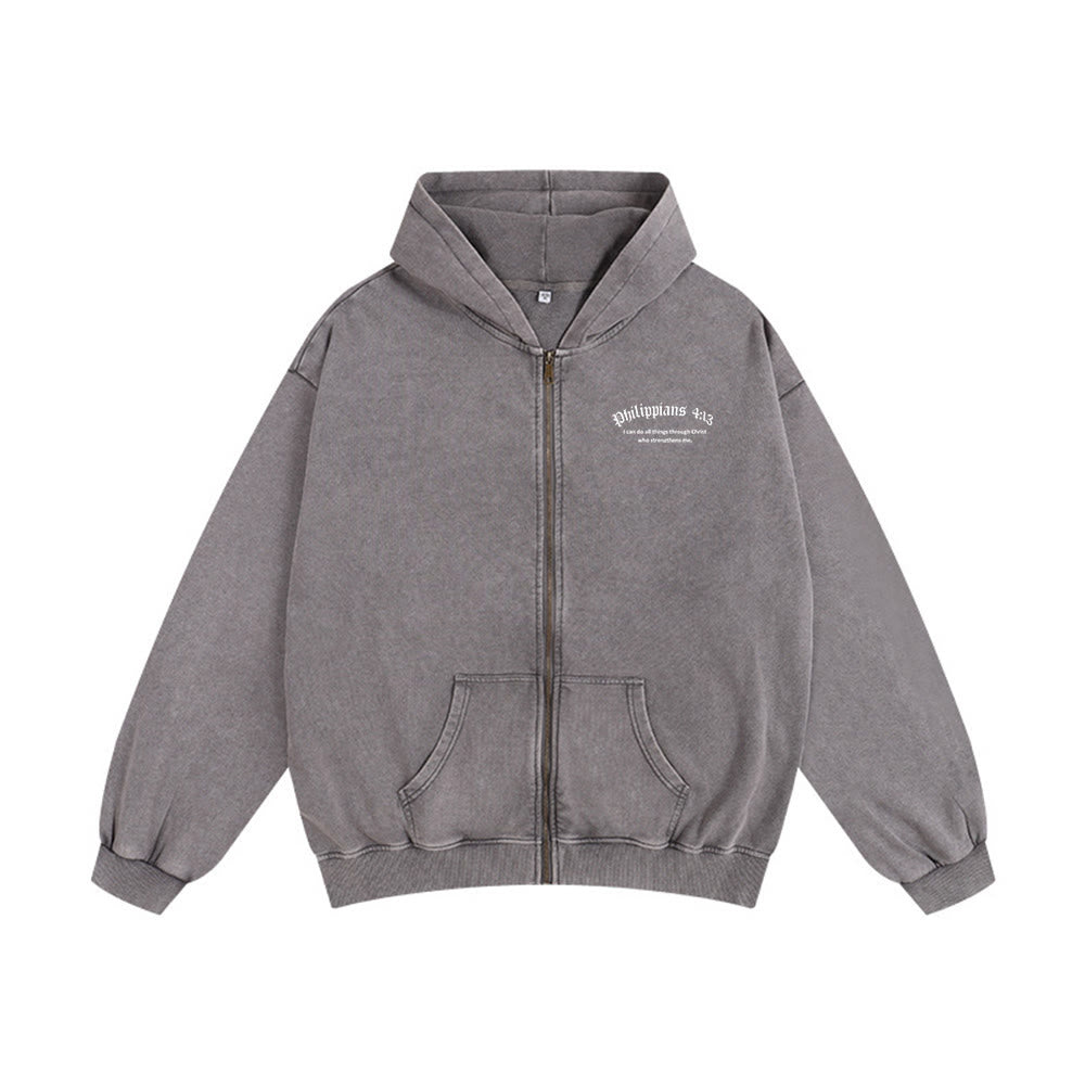 Christianartworkshop Philippians 4:13 Hooded Jacket: Faith Gift with Strength Message - image 14