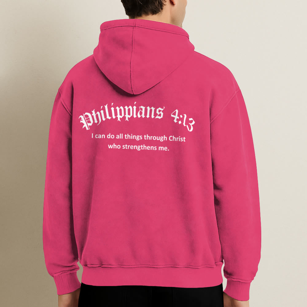 Christianartworkshop Philippians 4:13 Hooded Jacket: Faith Gift with Strength Message - image 24