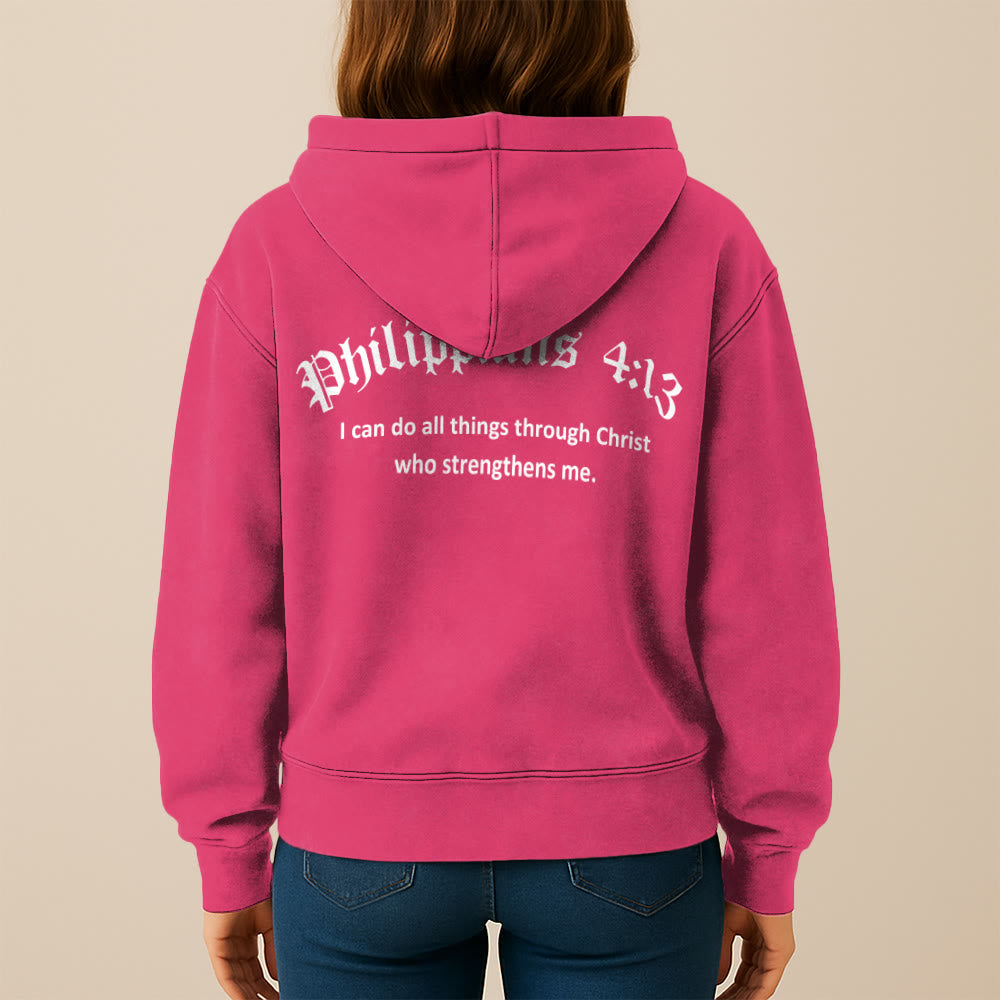Christianartworkshop Philippians 4:13 Hooded Jacket: Faith Gift with Strength Message - image 22