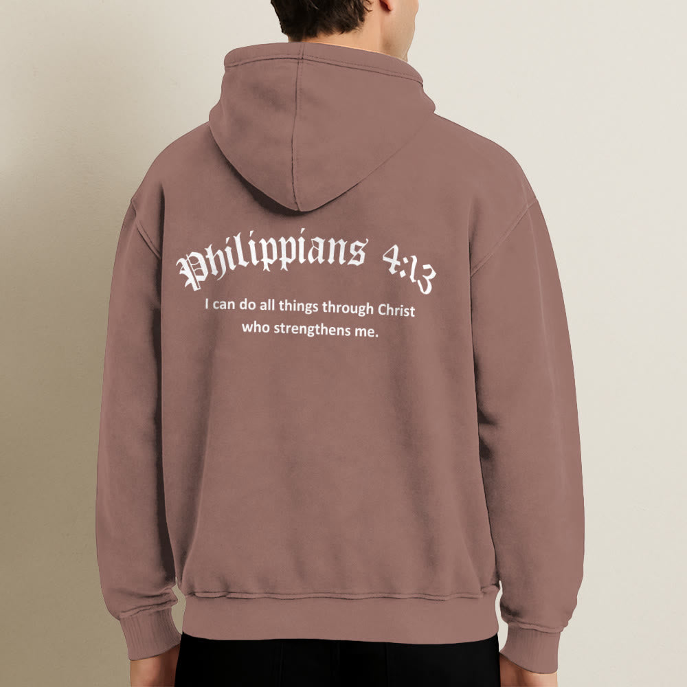 Christianartworkshop Philippians 4:13 Hooded Jacket: Faith Gift with Strength Message - image 30