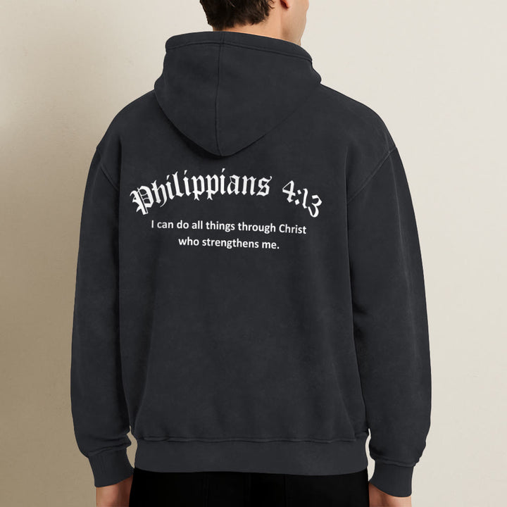 Christianartworkshop Philippians 4:13 Hooded Jacket: Faith Gift with Strength Message - image 5
