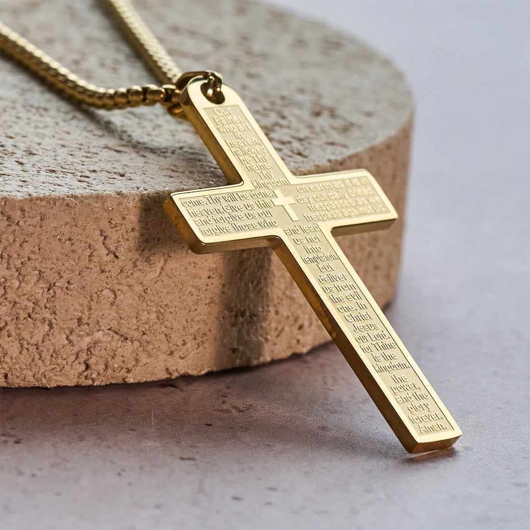 FREE Today: Stainless Steel Lord's Prayer Necklace Accented with Cross for Blessings - image 9