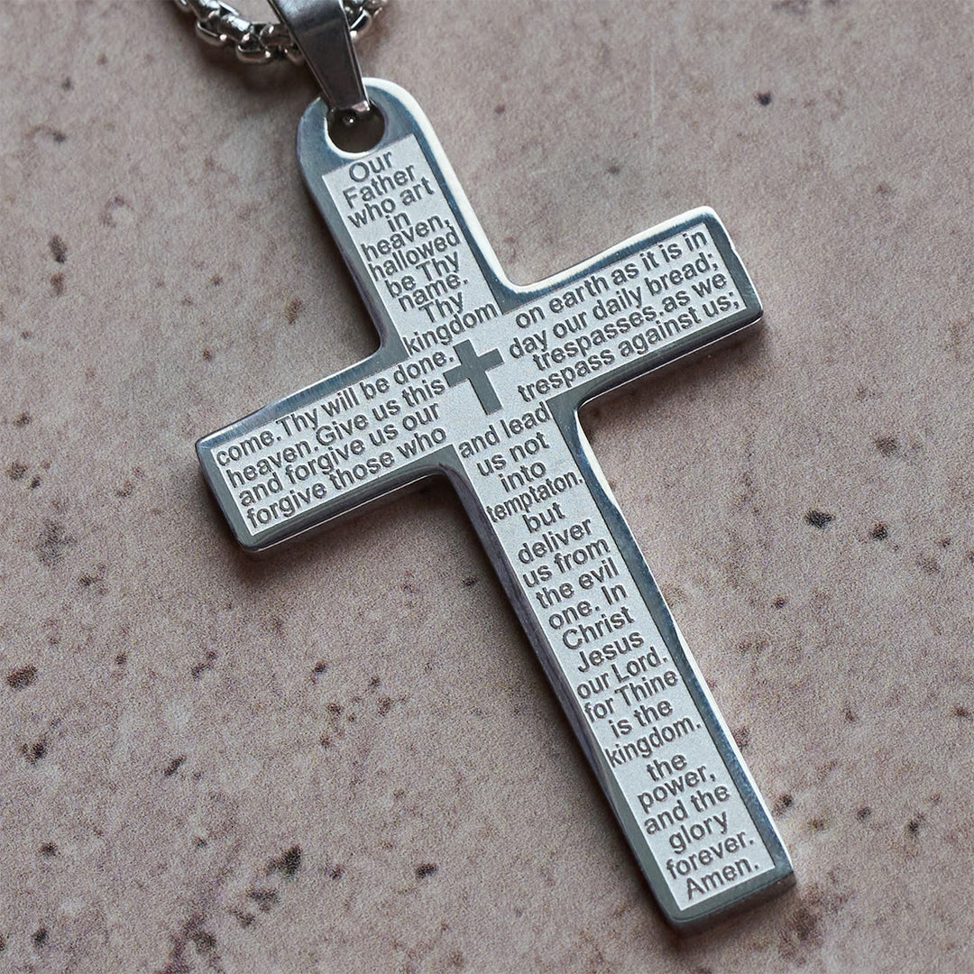 FREE Today: Stainless Steel Lord's Prayer Necklace Accented with Cross for Blessings - image 8