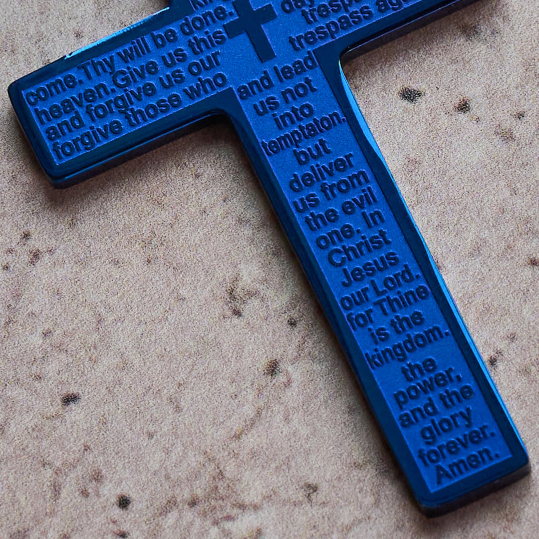 Christianartworkshop Stainless Steel Lord's Prayer Pendant Cross Necklace - image 11