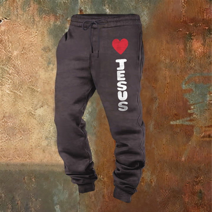 Christianartworkshop Heart for Jesus Sweatpants: Daily Wear with Faithful Affection - Dark Grey - 2XL - image 9