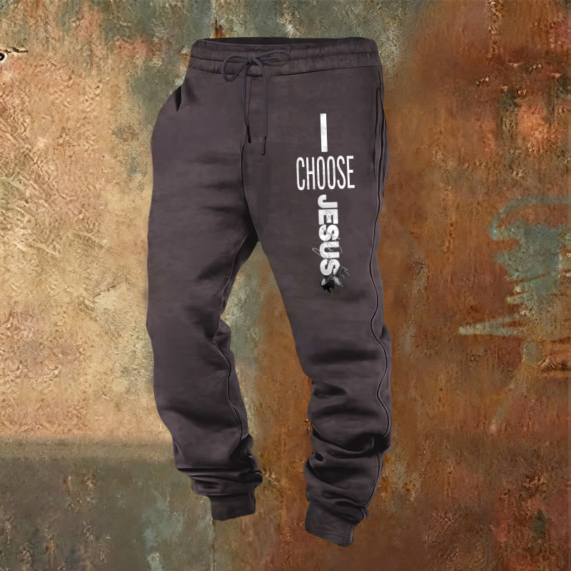 Christianartworkshop I Choose Jesus Sweatpants: Daily Wear with Faithful Commitment - Dark Grey - 2XL - image 13