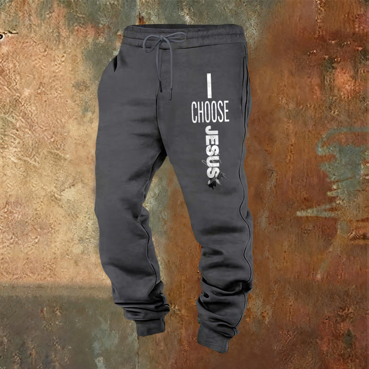 Christianartworkshop I Choose Jesus Sweatpants: Daily Wear with Faithful Commitment - Warm Grey - 2XL - image 9